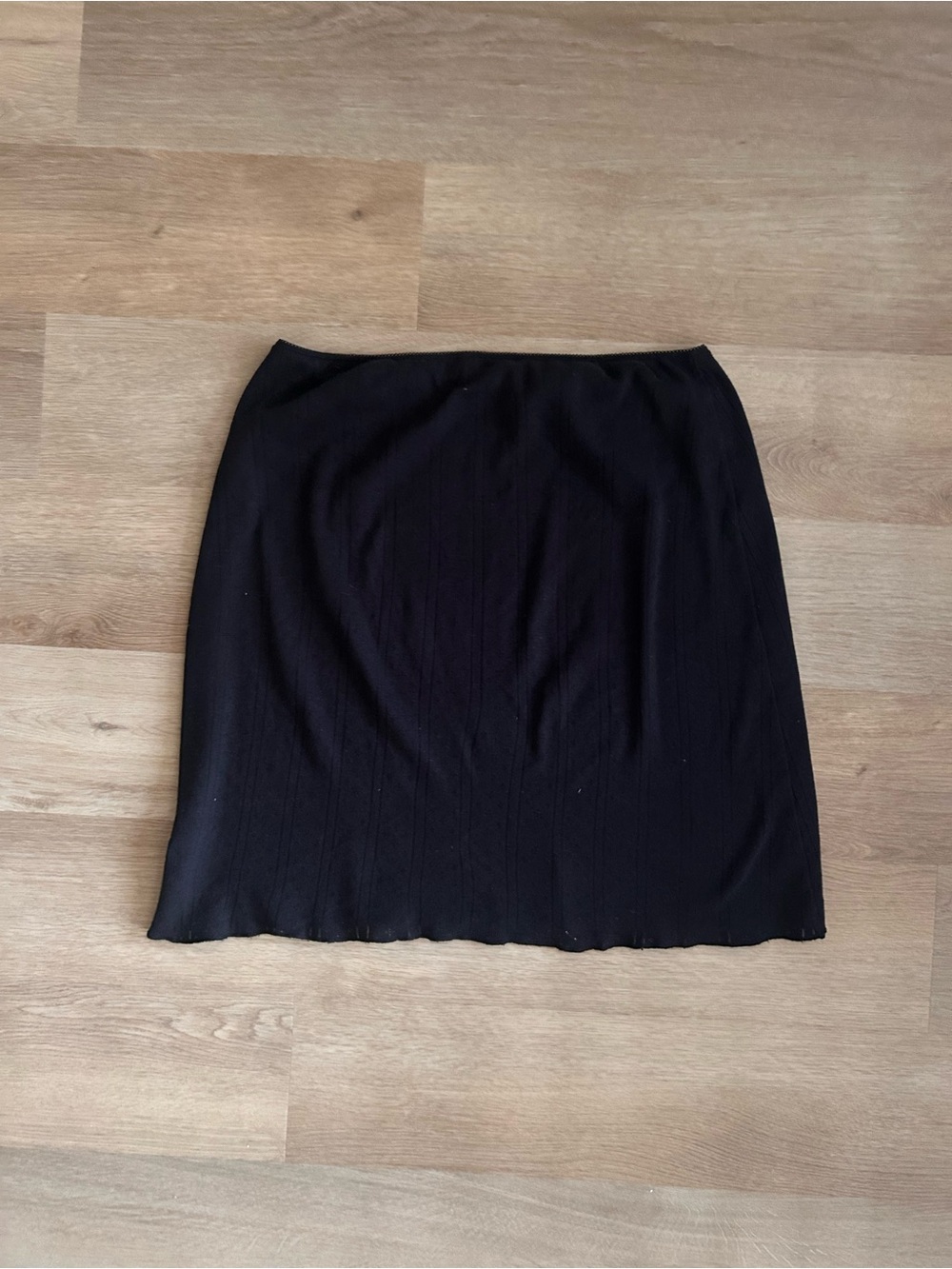 Cou Cou Intimates Slip Skirt Black Pointelle Organic Cotton XL - Picture 7 of 7